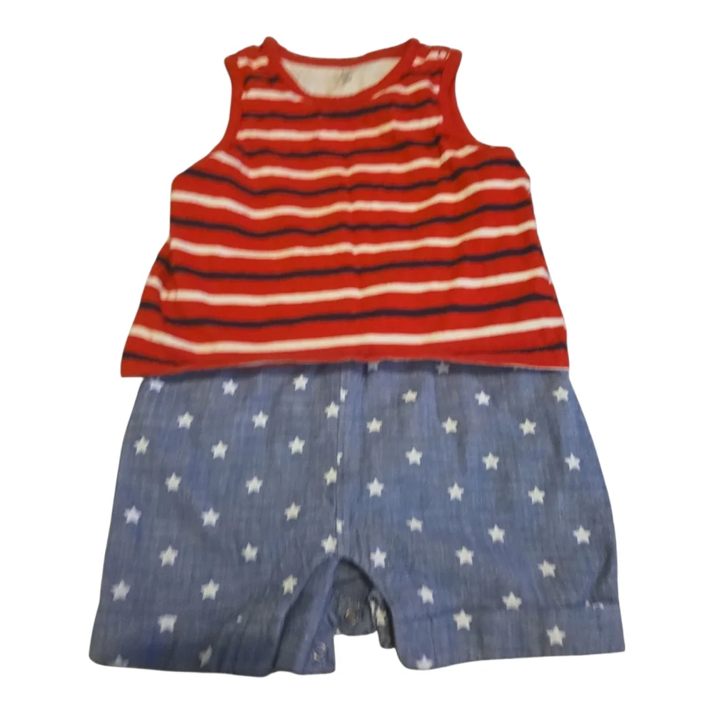 GAP Red Striped Star One Piece Baby Outfit 12-18m